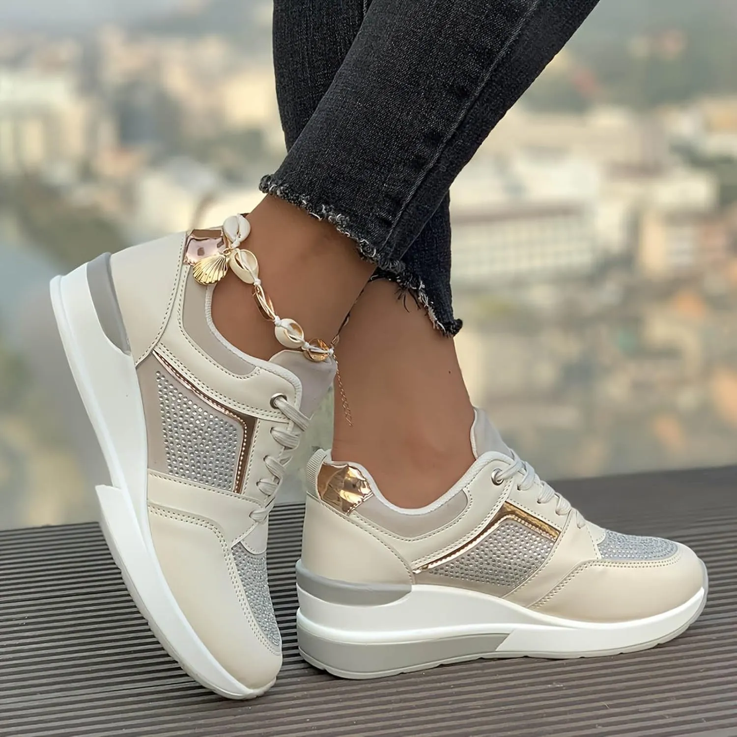 Womens Slip On Walking Shoes Non Slip Running Shoes Thick Bottom Flat Breathable Workout Lightweight Sneakers