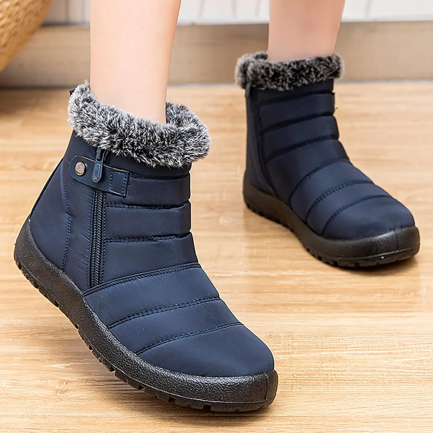 Women's Snow Boots Waterproof Lightweight Snow Boots Waterproof Women Winter Brown Fur Boots for Women Waterproof Women Work Boots Waterproof Slip Resistant Winter Boot for Women Working