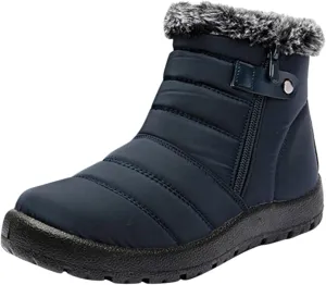 Women's Snow Boots Waterproof Lightweight Snow Boots Waterproof Women Winter Brown Fur Boots for Women Waterproof Women Work Boots Waterproof Slip Resistant Winter Boot for Women Working
