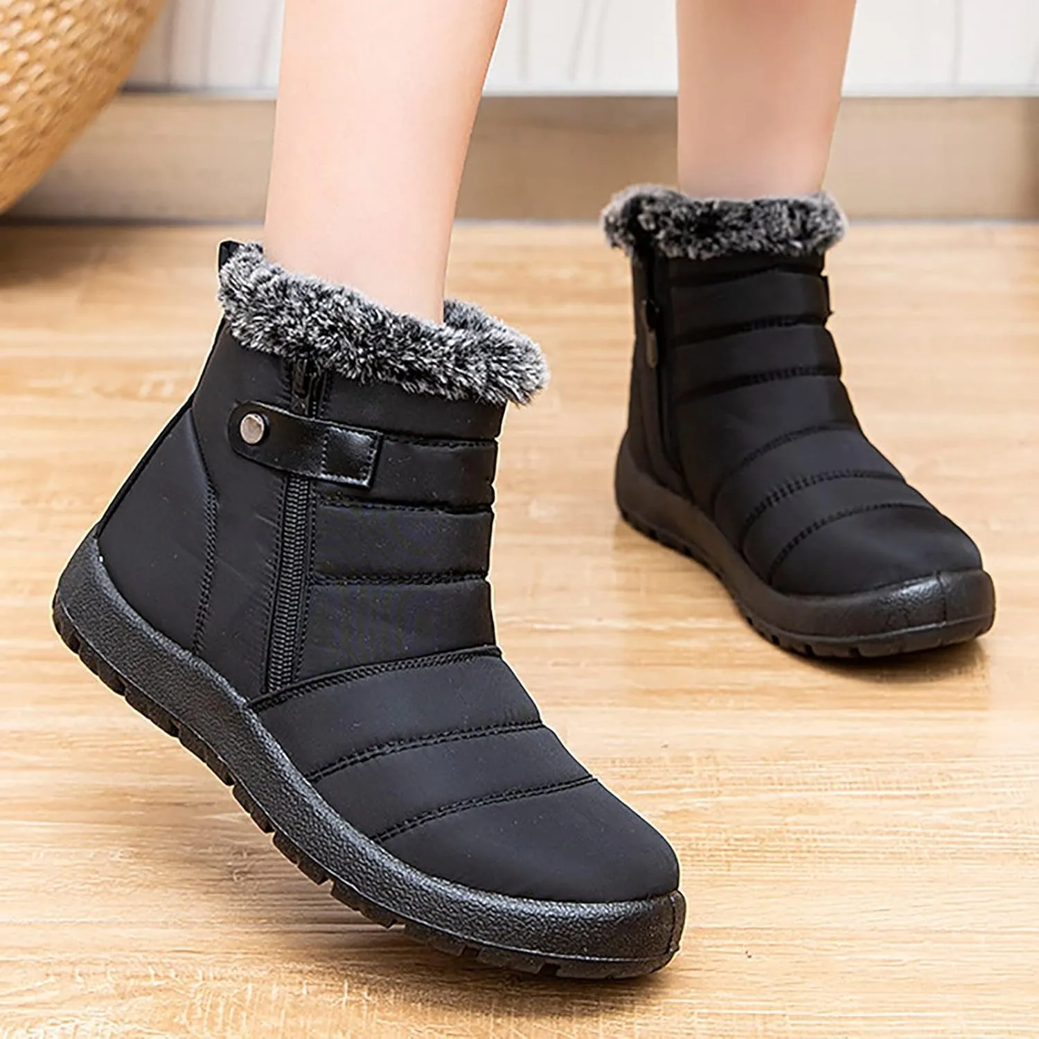 Women's Snow Boots Waterproof Lightweight Snow Boots Waterproof Women Winter Brown Fur Boots for Women Waterproof Women Work Boots Waterproof Slip Resistant Winter Boot for Women Working