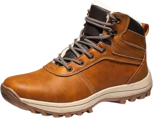 Work Boots for Men Slip On Hiking Sneakers Fur Lined Ankle Boot Womens Safety Shoes Slip On Waterproof Outdoor Shoes Lightweight Anti Slip Hike Grounded Footwear