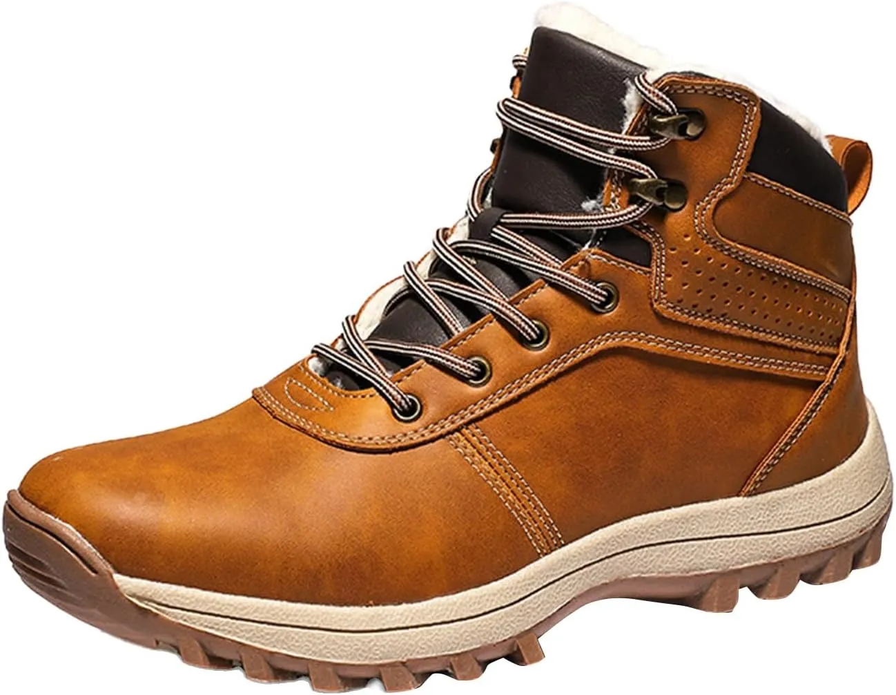 Work Boots for Men Slip On Hiking Sneakers Fur Lined Ankle Boot Womens Safety Shoes Slip On Waterproof Outdoor Shoes Lightweight Anti Slip Hike Grounded Footwear
