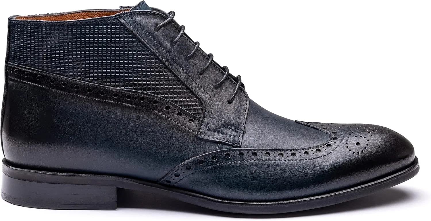 X3667-EK Classic Style Chukka Ankle Boot Lace Up Formal GenuineLeather Shoes For Men
