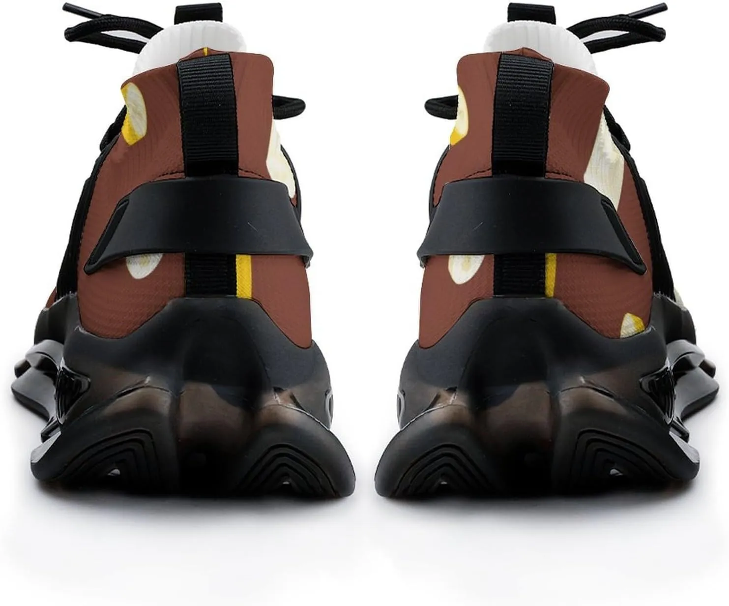 Yellow Banana Walking Shoes for Men Lightweight Tennis Fashion Elastic Sports Shoes Cushion Basketball Shoes