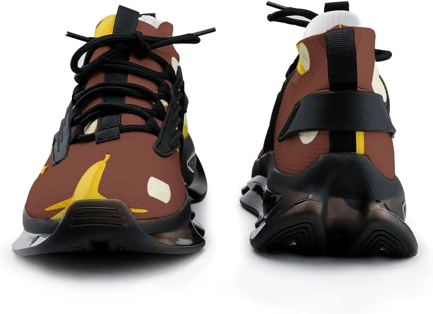 Yellow Banana Walking Shoes for Men Lightweight Tennis Fashion Elastic Sports Shoes Cushion Basketball Shoes