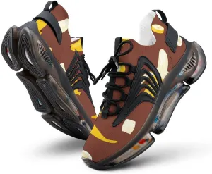 Yellow Banana Walking Shoes for Men Lightweight Tennis Fashion Elastic Sports Shoes Cushion Basketball Shoes