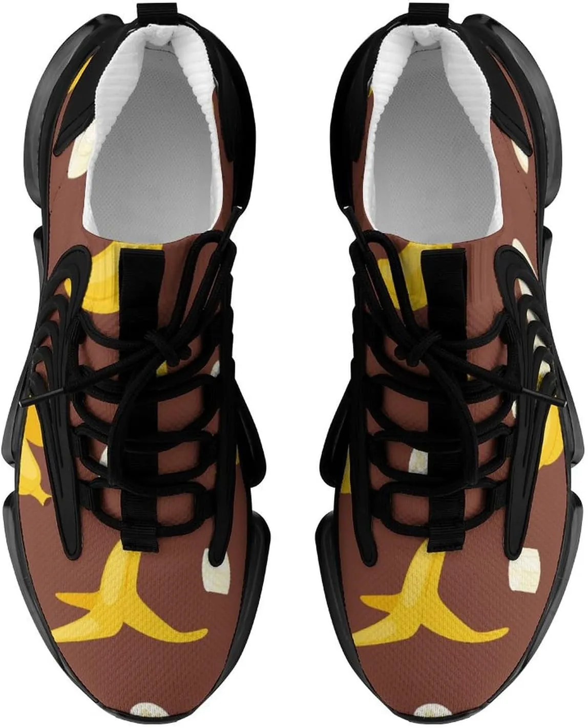 Yellow Banana Walking Shoes for Men Lightweight Tennis Fashion Elastic Sports Shoes Cushion Basketball Shoes
