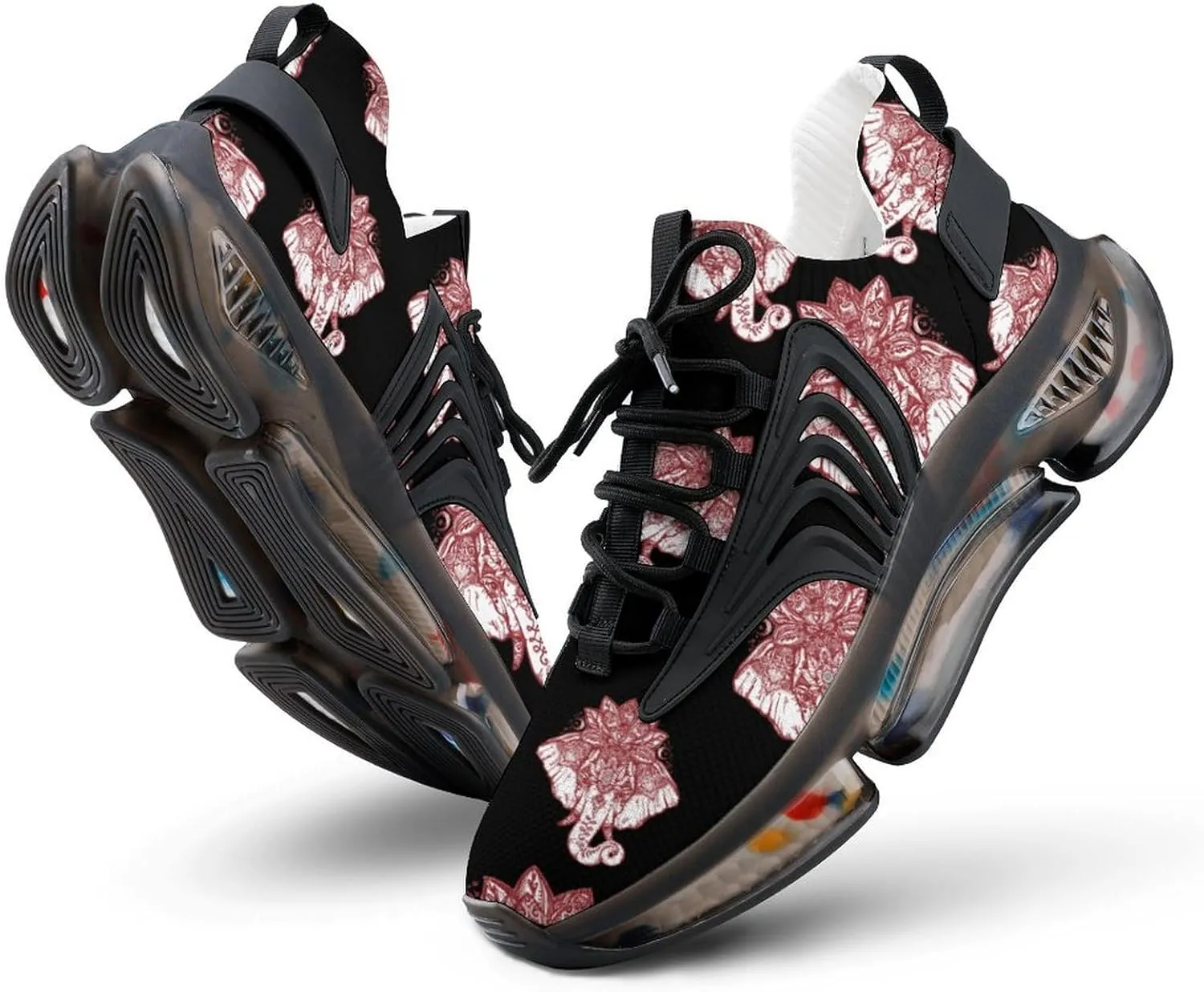 Yoga Elephant with Plant Walking Shoes for Men Lightweight Tennis Fashion Elastic Sports Shoes Cushion Basketball Shoes