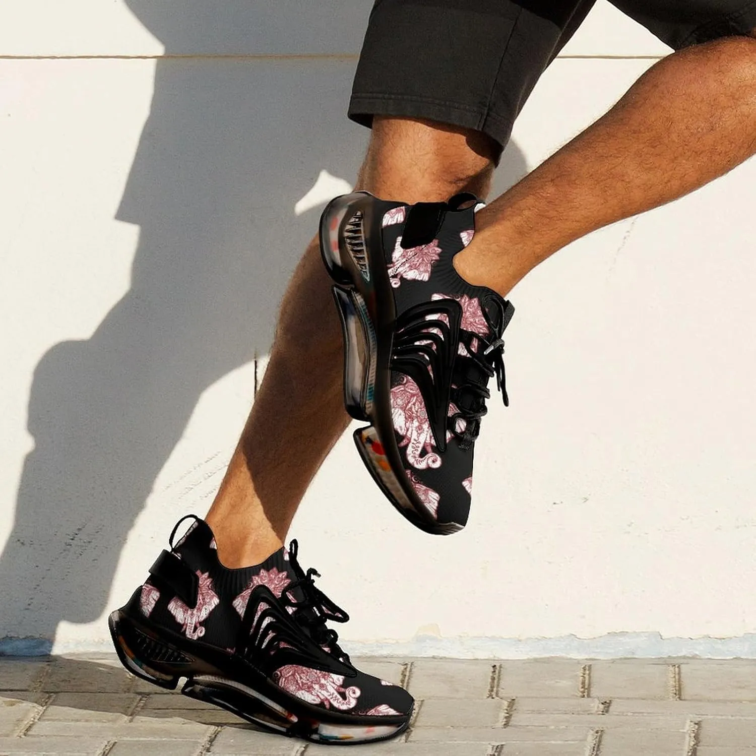 Yoga Elephant with Plant Walking Shoes for Men Lightweight Tennis Fashion Elastic Sports Shoes Cushion Basketball Shoes