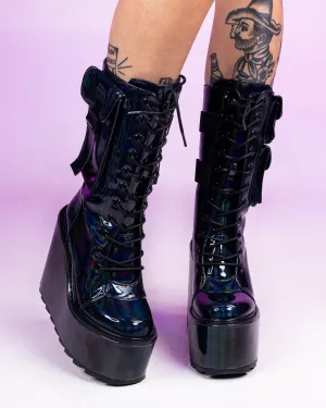 YRU Dune Desert Hologram Black Boots